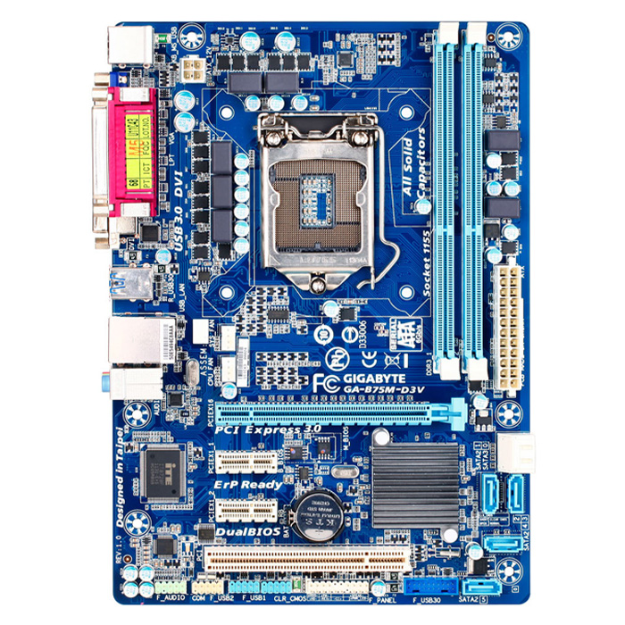 مادربرد کارکرده گیگابایت مدل GIGABYTE B75 M-D3V DDR3 INTEL LGA1155 Mini-ATX