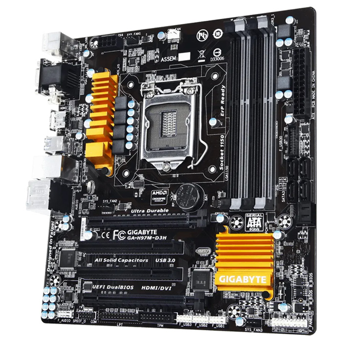 مادربرد کارکرده  گیگابایت مدل  GIGABYTE H97 M-D3H  DDR3