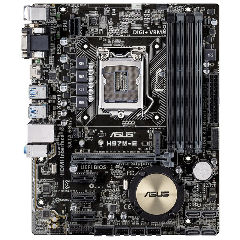 مادربرد کارکرده ایسوس مدل ASUS H97M-E M.2 DDR3 INTEL LGA1150 Mini-ATX